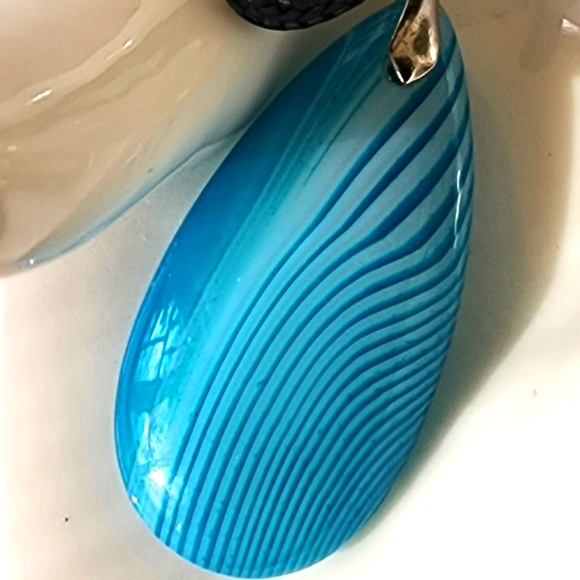 💧 Aqua Drop Agate Necklace 💦 - Picture 1 of 3